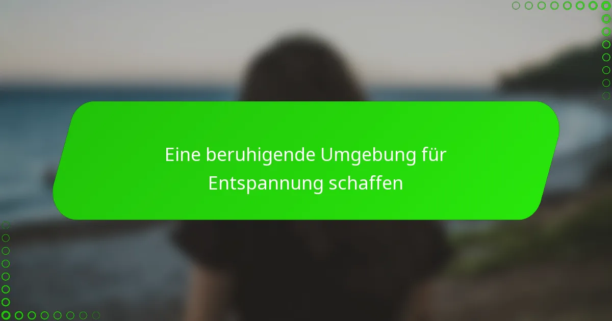 Eine beruhigende Umgebung für Entspannung schaffen