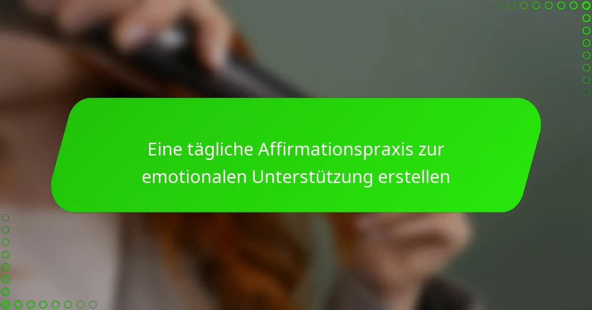 Eine tägliche Affirmationspraxis zur emotionalen Unterstützung erstellen