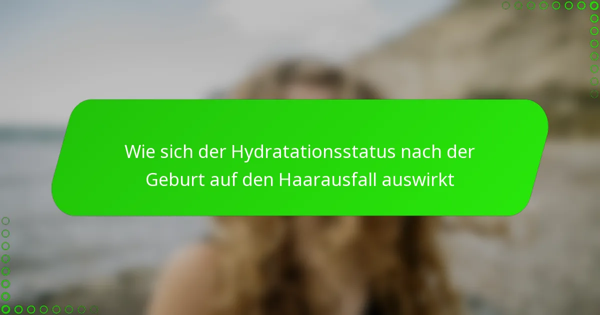Wie sich der Hydratationsstatus nach der Geburt auf den Haarausfall auswirkt