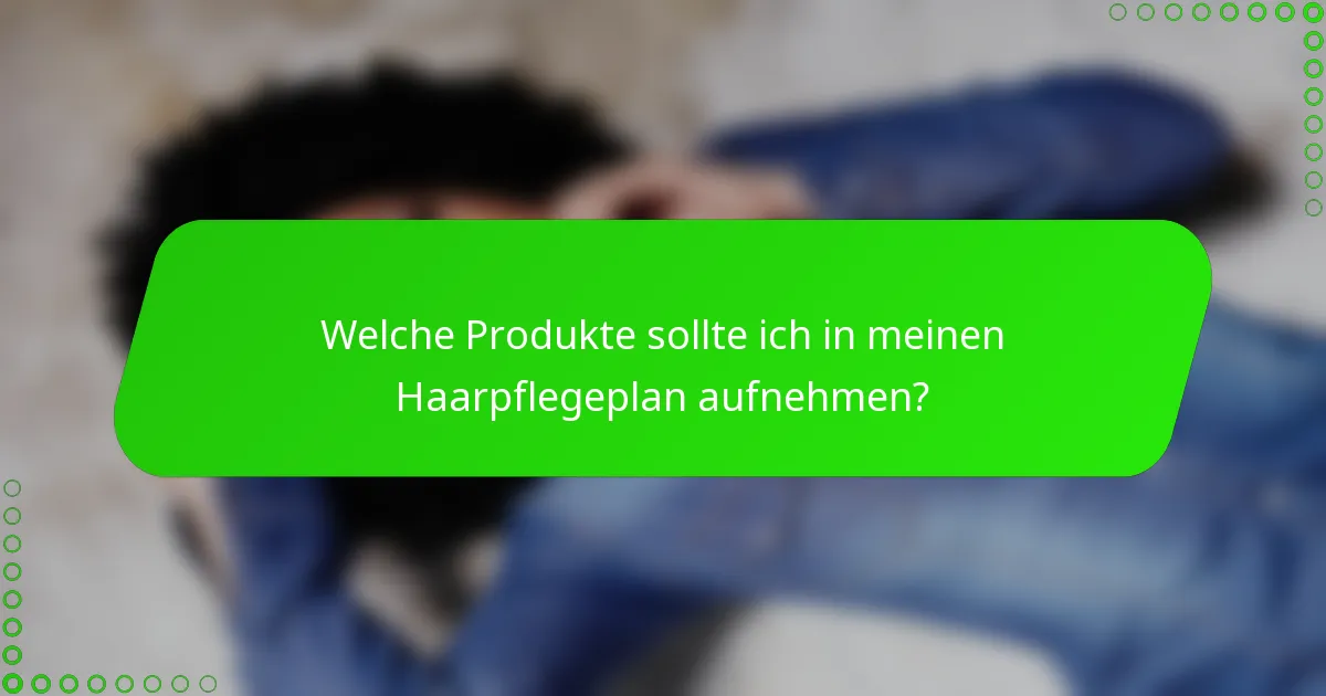 Welche Produkte sollte ich in meinen Haarpflegeplan aufnehmen?